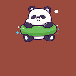 Свитшот хлопковый мужской Панда в надувном круге, цвет: кирпичный — фото 2