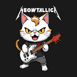 Свитшот хлопковый мужской Meowtallica rock, цвет: черный — фото 2