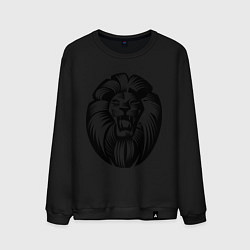 Свитшот хлопковый мужской Бесстрашный лев, цвет: черный