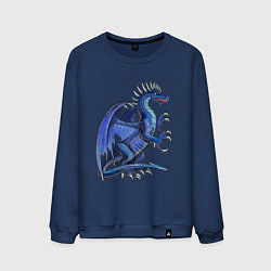 Свитшот хлопковый мужской Azure dragon, цвет: тёмно-синий