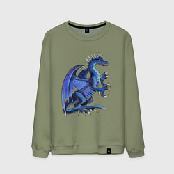 Свитшот хлопковый мужской Azure dragon, цвет: авокадо