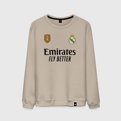 Свитшот хлопковый мужской Джуд Беллингем форма Реал Мадрид, цвет: миндальный