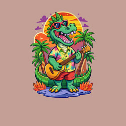 Свитшот хлопковый мужской Крокодил играет на гитаре жарким летом, цвет: пыльно-розовый — фото 2