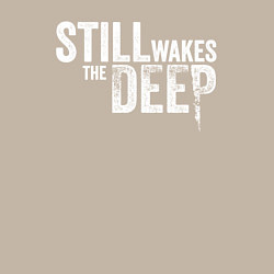 Свитшот хлопковый мужской Still wakes the deep logo, цвет: миндальный — фото 2