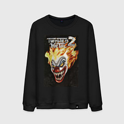 Свитшот хлопковый мужской Twisted metal 2 - clown head, цвет: черный