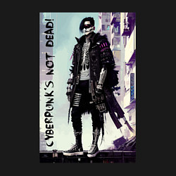 Свитшот хлопковый мужской Cyberpunks not dead - motto ai art, цвет: черный — фото 2