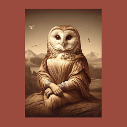 Свитшот хлопковый мужской Сова Мона - фантазия от нейросети, цвет: кирпичный — фото 2