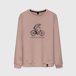 Свитшот хлопковый мужской Психическое состояние, цвет: пыльно-розовый