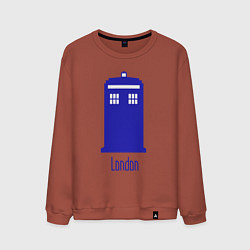 Свитшот хлопковый мужской Tardis - London, цвет: кирпичный