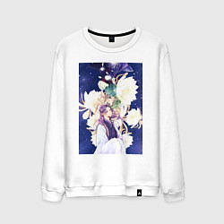 Свитшот хлопковый мужской Монолог фармацевта Жэньши Расчётливый интриган, цвет: белый