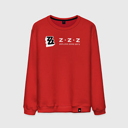 Свитшот хлопковый мужской Zenless zone zero логотип, цвет: красный