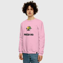 Свитшот хлопковый мужской Логотип Noize MC, цвет: светло-розовый — фото 2