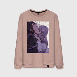 Свитшот хлопковый мужской Последний Серафим Шиноа Хираги вампир, цвет: пыльно-розовый