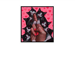 Свитшот хлопковый мужской Рука с котиками, цвет: белый — фото 2