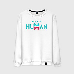 Свитшот хлопковый мужской Once human logo, цвет: белый