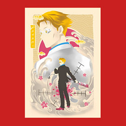 Свитшот хлопковый мужской Магическая битва Кэнто Нанами офисный рабочий, цвет: красный — фото 2