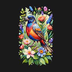 Свитшот хлопковый мужской Расписной овсянковый кардинал, цвет: черный — фото 2