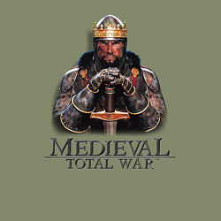 Свитшот хлопковый мужской Medieval: Total War logo, цвет: авокадо — фото 2