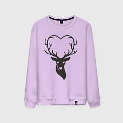 Свитшот хлопковый мужской Love deer, цвет: лаванда