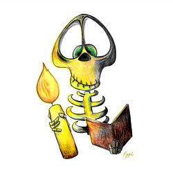 Свитшот хлопковый мужской Скелет ученый, цвет: белый — фото 2