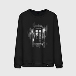 Свитшот хлопковый мужской Tardis grey, цвет: черный