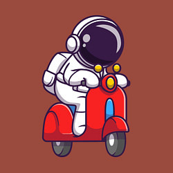 Свитшот хлопковый мужской Космонавт на мотороллере, цвет: кирпичный — фото 2