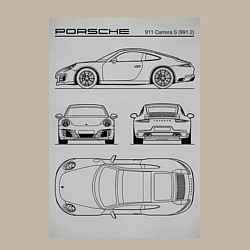 Свитшот хлопковый мужской Porsche 911 гоночный автомобиль, цвет: миндальный — фото 2