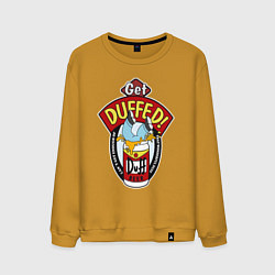 Свитшот хлопковый мужской Duff beer with Homer, цвет: горчичный