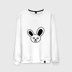Свитшот хлопковый мужской Токсичный заяц, цвет: белый