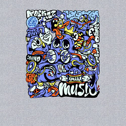 Свитшот хлопковый мужской Монстры музыканты, цвет: меланж — фото 2