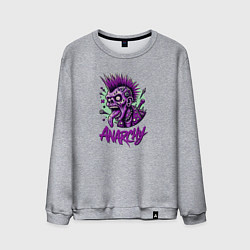 Мужской свитшот Зомби панк и надпись анархия