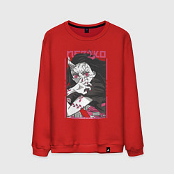 Свитшот хлопковый мужской Клинок рассекающий демонов Незуко kimetsu no yaiba, цвет: красный