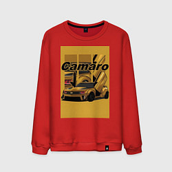 Свитшот хлопковый мужской Chevrolet Camaro авто, цвет: красный