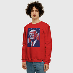 Свитшот хлопковый мужской Дональд Трамп, цвет: красный — фото 2