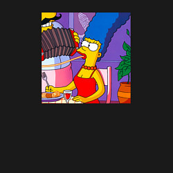 Свитшот хлопковый мужской Мардж Симпсон спагетти болоньезе, цвет: черный — фото 2