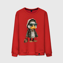 Свитшот хлопковый мужской Утка с сумкой, цвет: красный