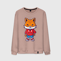 Свитшот хлопковый мужской Модный лисёнок, цвет: пыльно-розовый
