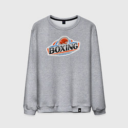 Свитшот хлопковый мужской Boxing team, цвет: меланж