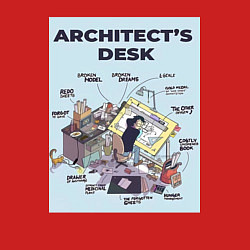 Свитшот хлопковый мужской Будни архитектора, цвет: красный — фото 2