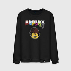 Свитшот хлопковый мужской Roblox pixel - роблокс пиксель видеоигра для детей, цвет: черный