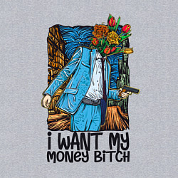Свитшот хлопковый мужской Отдай мне деньги сучка - букет, цвет: меланж — фото 2