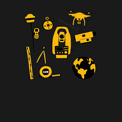 Свитшот хлопковый мужской Геодезист атрибуты, цвет: черный — фото 2