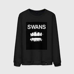 Свитшот хлопковый мужской Swans Filth, цвет: черный