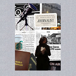 Свитшот хлопковый мужской Журналист эстетика, цвет: меланж — фото 2