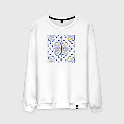 Свитшот хлопковый мужской Португальский мотив, цвет: белый