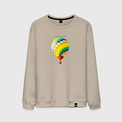 Свитшот хлопковый мужской Young Forever - воздушный шар, цвет: миндальный