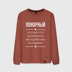 Свитшот хлопковый мужской Пожарный волшебник, цвет: кирпичный