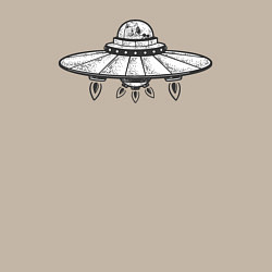 Свитшот хлопковый мужской НЛО кот, цвет: миндальный — фото 2