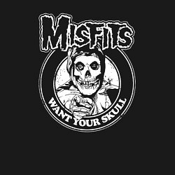 Свитшот хлопковый мужской Misfits want your skull rock, цвет: черный — фото 2