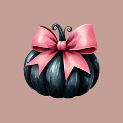 Свитшот хлопковый мужской Черная тыква с розовым бантом - Хэллоуин, цвет: пыльно-розовый — фото 2